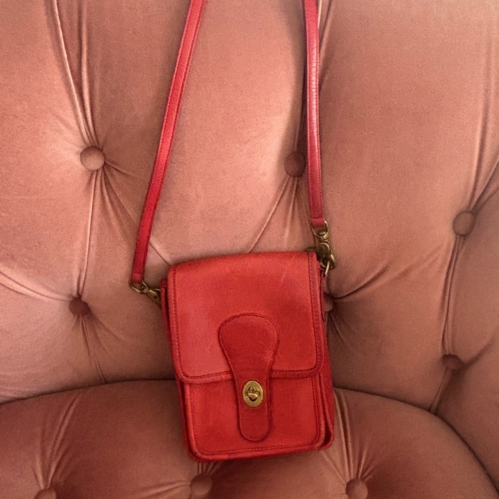 Authentic Vintage COACH NYC Red Crossbody Bag